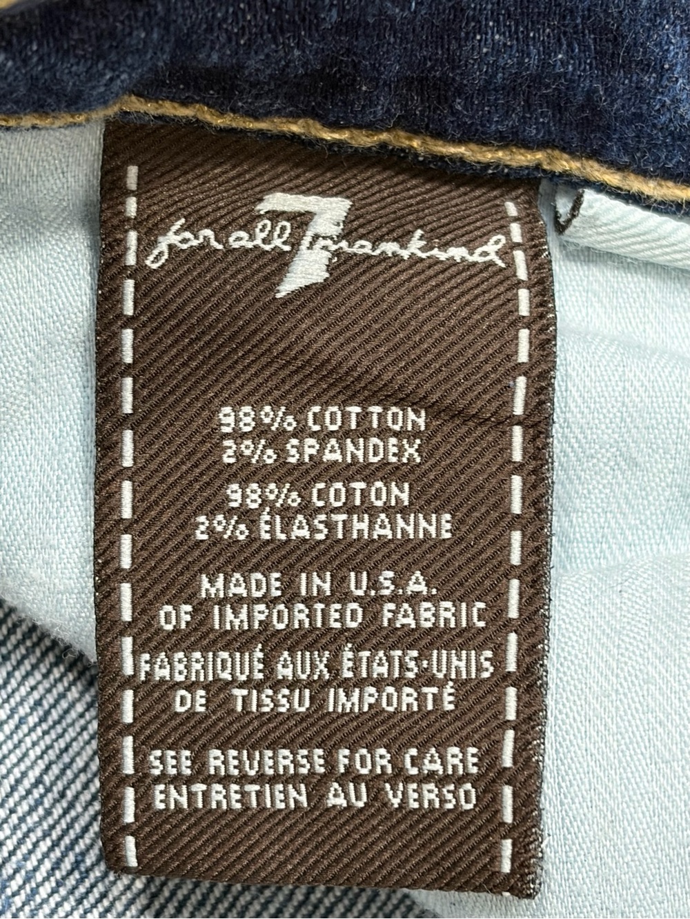 7 For All Mankind Mid-Rise 4.5" Rolled Cuff Distressed Denim Shorts (25) - Picture 3 of 8